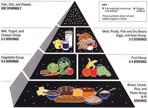 The Food Guide Pyramid: A guide to daily food choices. Source: U.S. Department of Agriculture/U.S. Department of Health and Human Services
