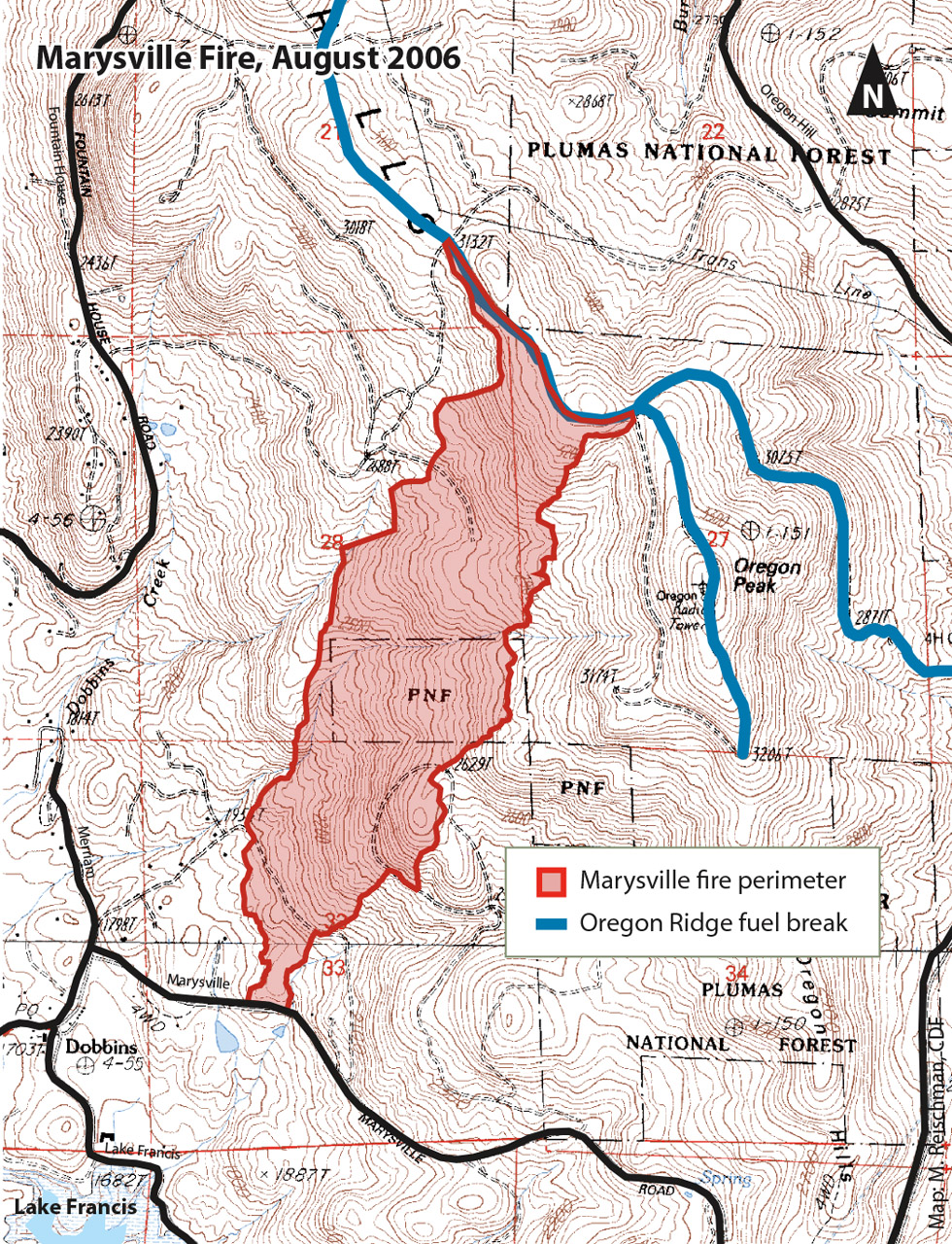 Map of the Marysville fire.