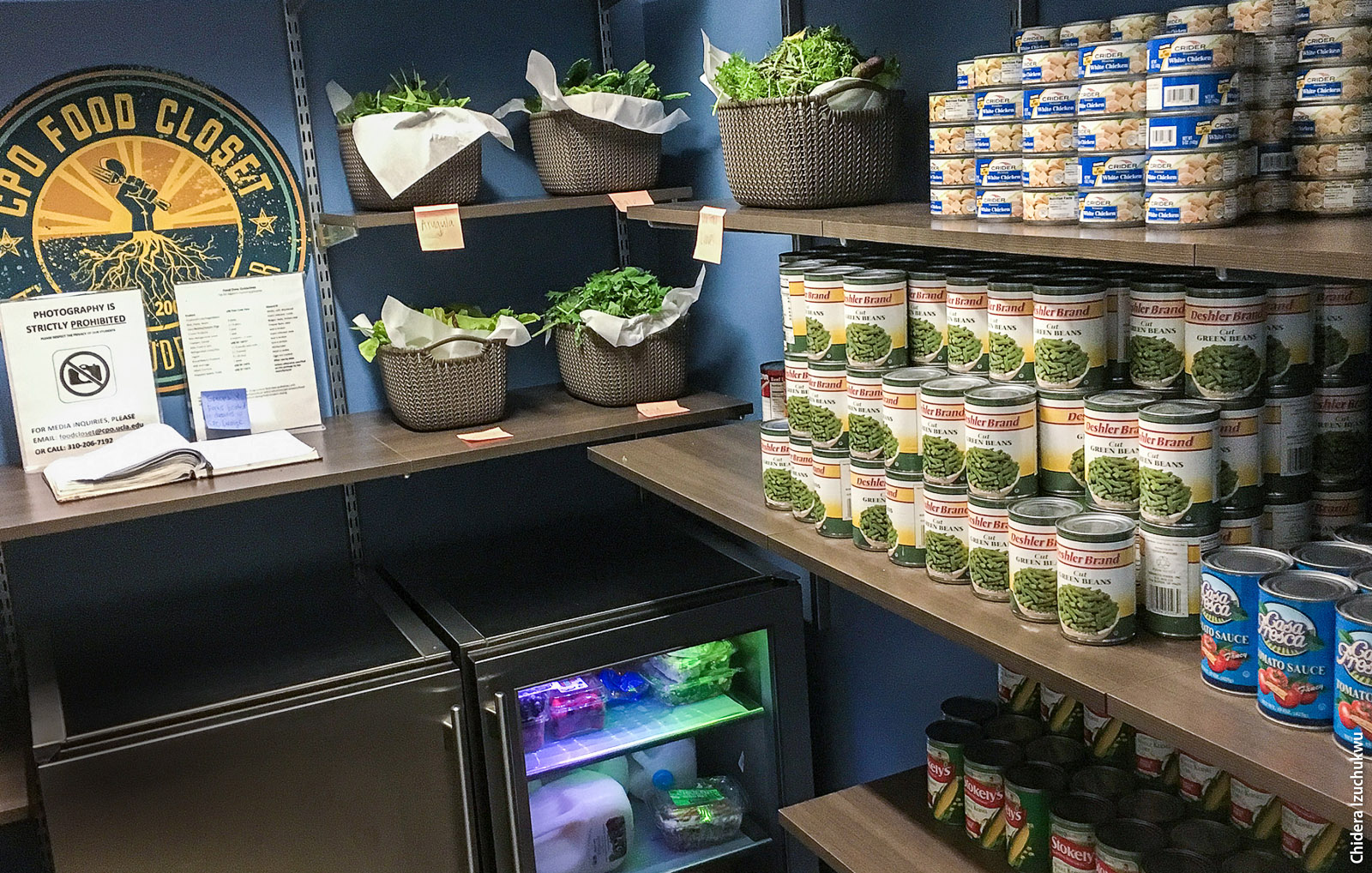 Students who had experienced food insecurity reported they often relied on campus free food resources. One such resource, the UCLA Community Programs Office Food Closet (above), takes food donations and provides free food to any UCLA student in need.