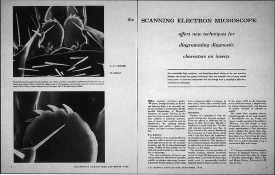 September 1969. Scanning electron microscope.