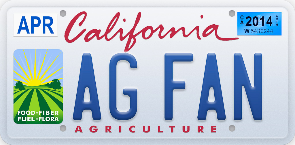 Funds raised by the California Agriculture license plate will go towards CDFA's educational and grant programs.
