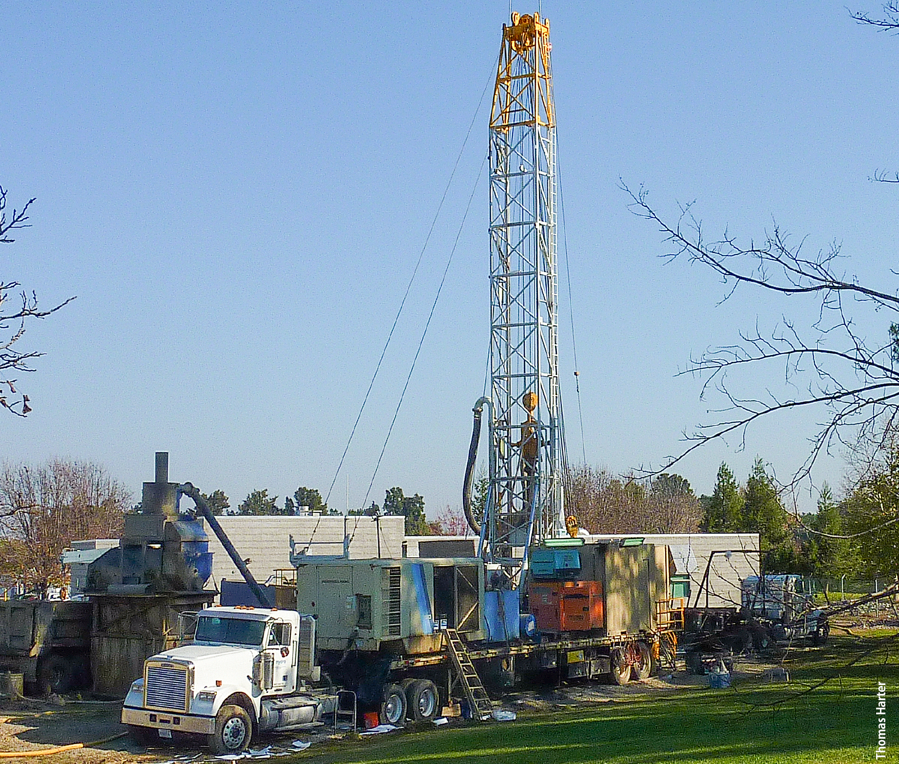Water well drilling rig on the UC Davis campus.